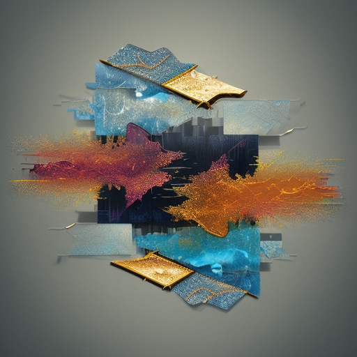 A complex financial chart overlaying abstract patterns