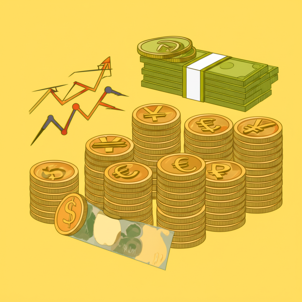 一位使用者正在筆記型電腦鍵盤上打字，螢幕上顯示著各種金融圖表和曲線。場景設定在現代辦公室或居家辦公環境，強調數位金融交易和分析。